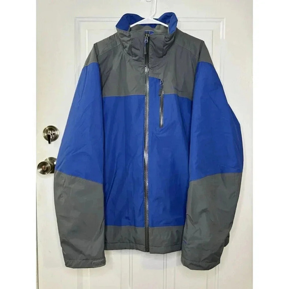 EDDIE BAUER Weatheredge Waterproof Wind Rain Mens Full Zip Jacket XL Outdoor Ski - Picture 2 of 9